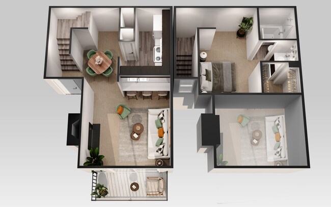 1 Bedroom 1 Bath 1165 floor plan